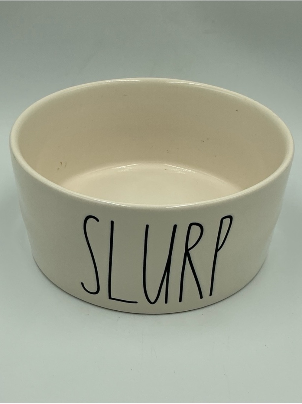 RAE DUNN “SLURP”Artisan Collection By Magenta Ceramic Pet Bowl with Black Logo